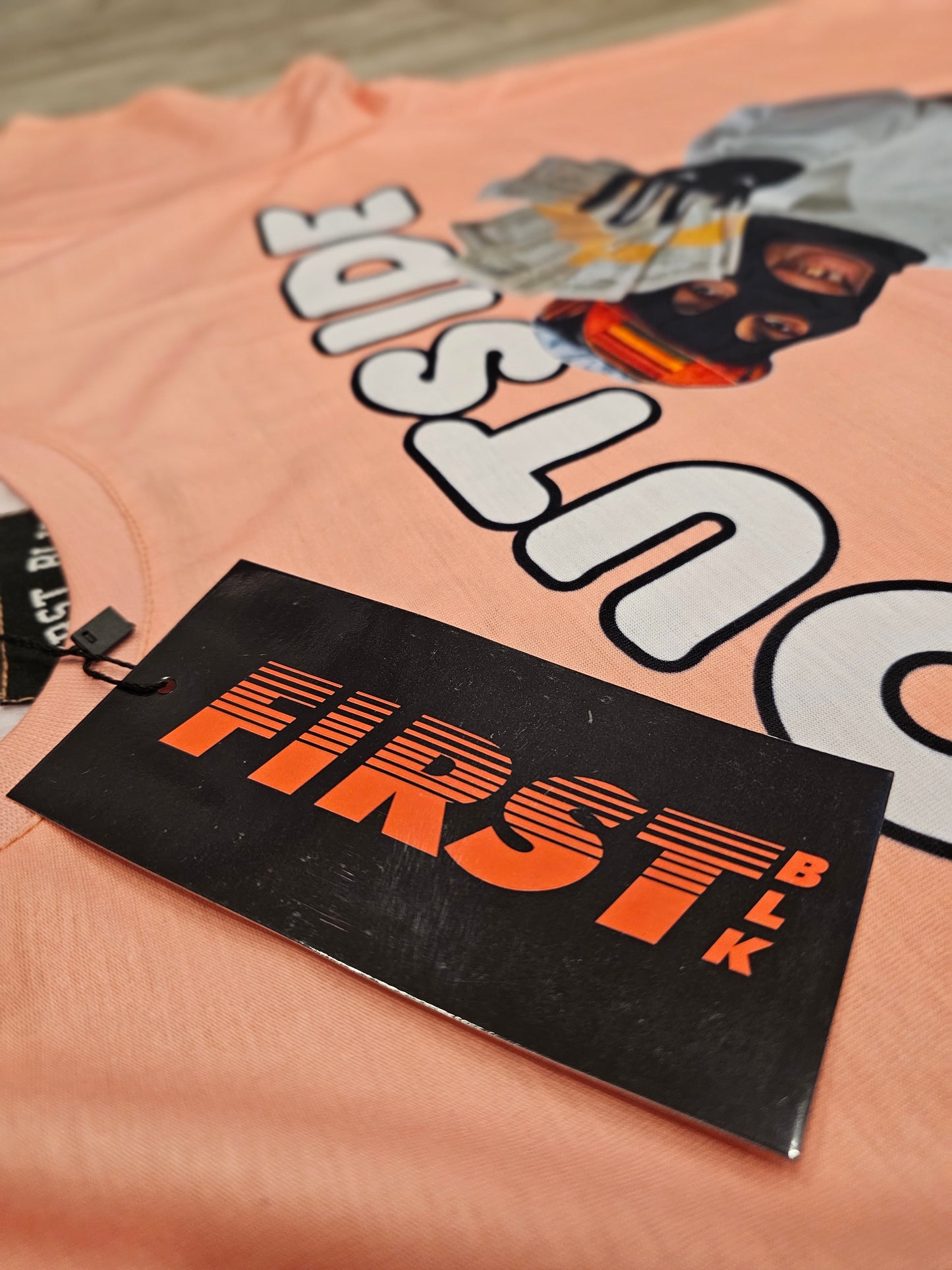 OUTSIDE MEN'S T-SHIRT PEACH ( SLIGHTLY SMALLER CUT )