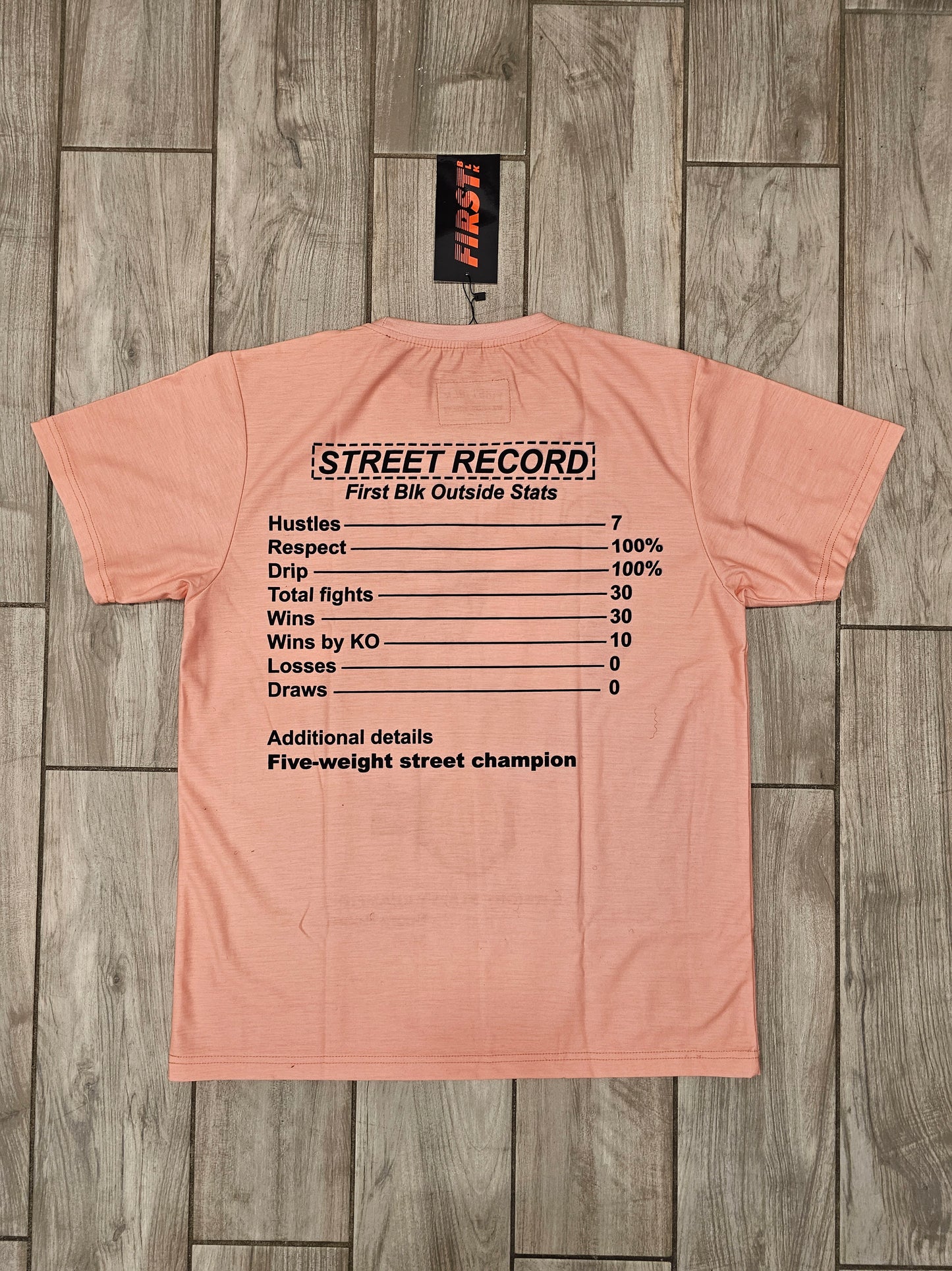 OUTSIDE MEN'S T-SHIRT PEACH ( SLIGHTLY SMALLER CUT )