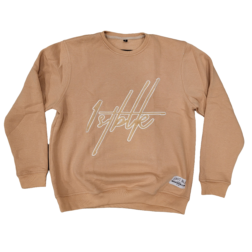 1ST BLK SIGNATURE CREW NECK ( BIEGE )