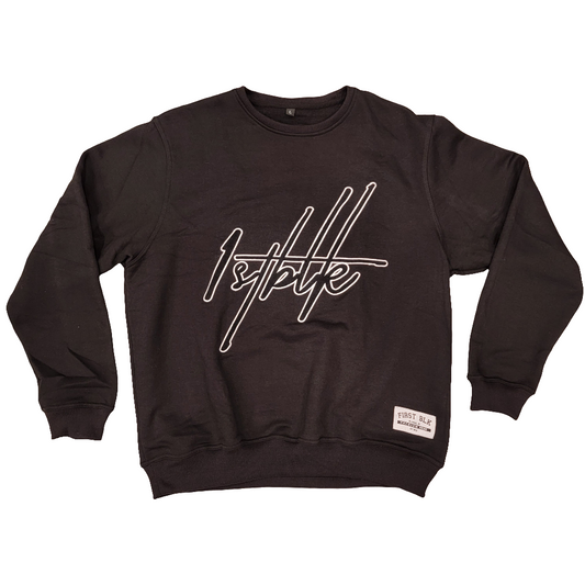 1ST BLK SIGNATURE CREW NECK ( BLACK )