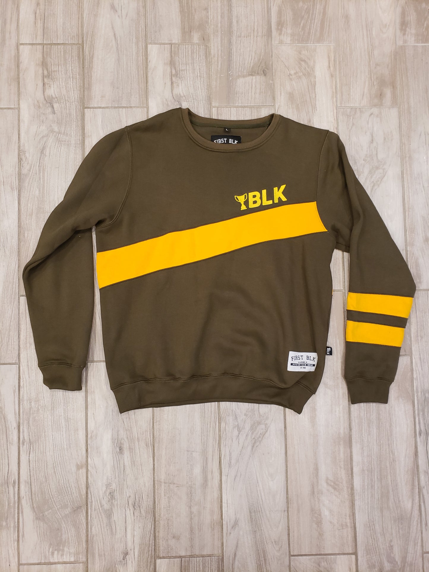 1ST BLK TROPHIES CREW NECK SWEATER ( GREEN )