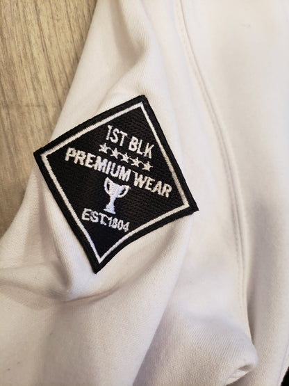 1ST BLK TROPHIES CREW NECK SWEATER ( WHITE )