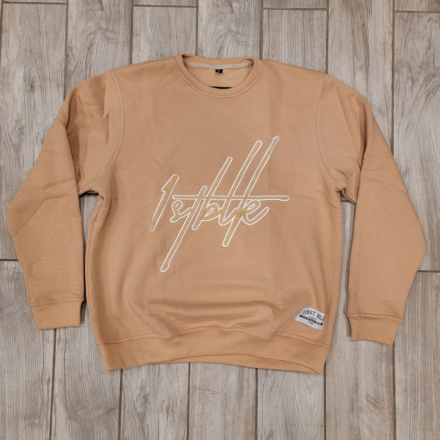 1ST BLK SIGNATURE CREW NECK ( BIEGE )